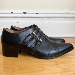 TABITHA SIMMONS Three Buckle Leather Shoes